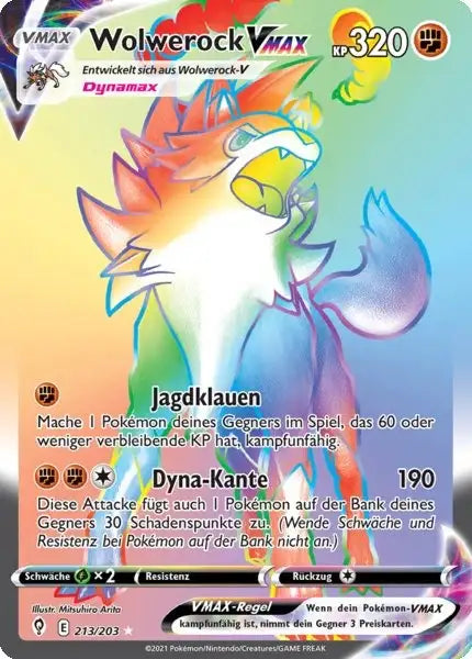 wolwerock vmax 213/203 – Pokémon Drachenwandel Karte