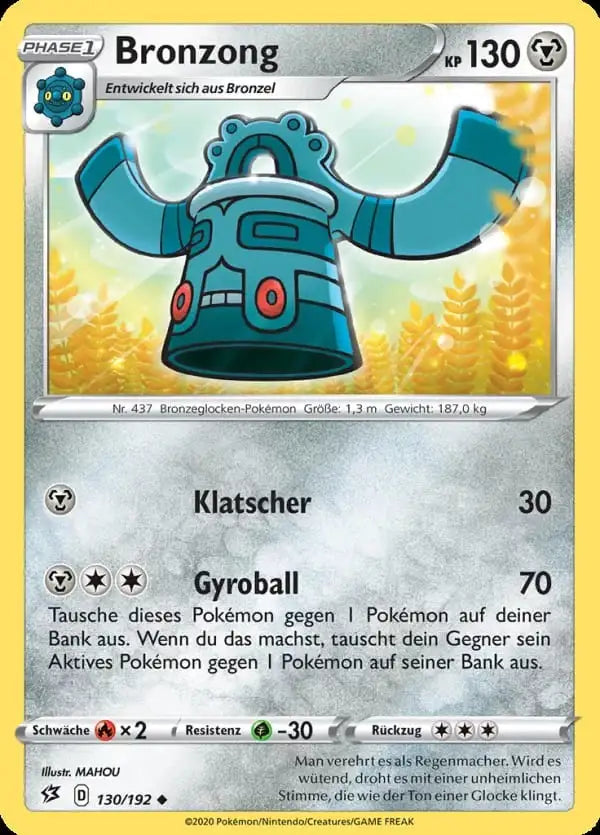 bronzong 130/192 – Pokémon Clash der Rebellen Karte