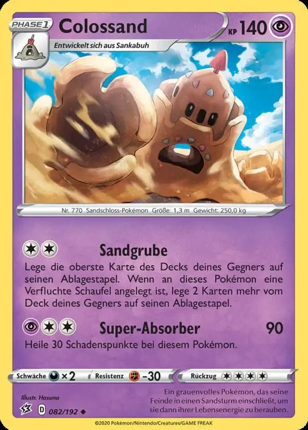colossand 082/192 – Pokémon Clash der Rebellen Karte