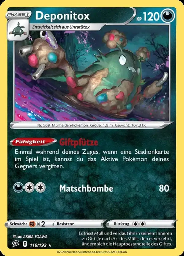 deponitox 118/192 – Pokémon Clash der Rebellen Karte