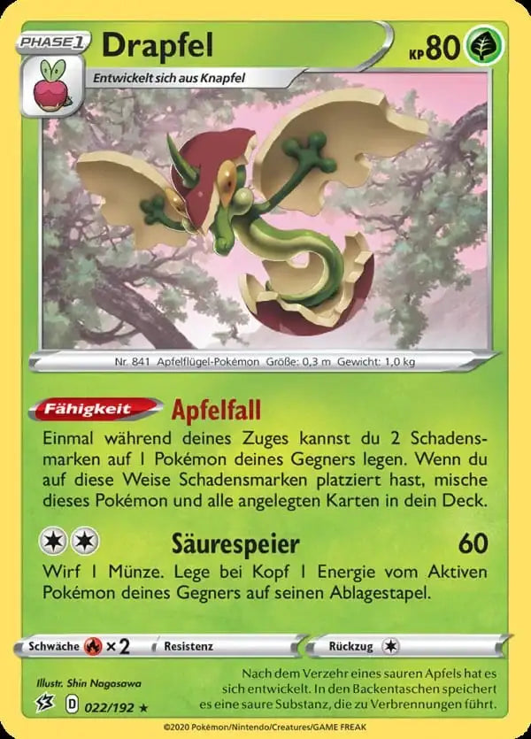 drapfel 022/192 – Pokémon Clash der Rebellen Karte