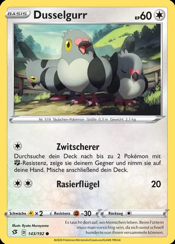 dusselgurr 143/192 – Pokémon Clash der Rebellen Karte