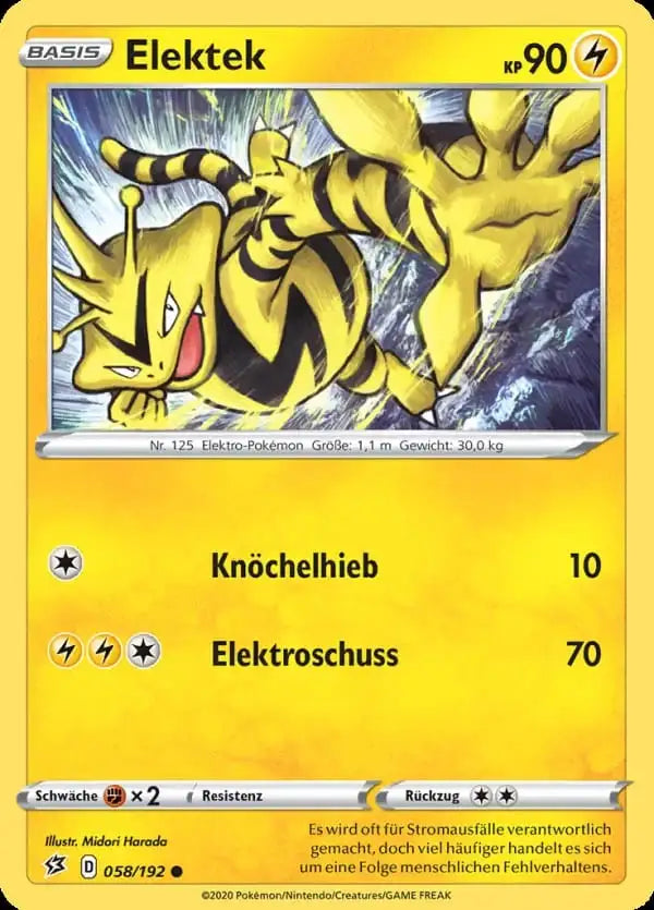elektek 058/192 – Pokémon Clash der Rebellen Karte