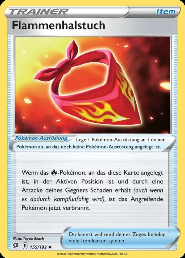 flammenhalstuch 155/192 – Pokémon Clash der Rebellen Karte
