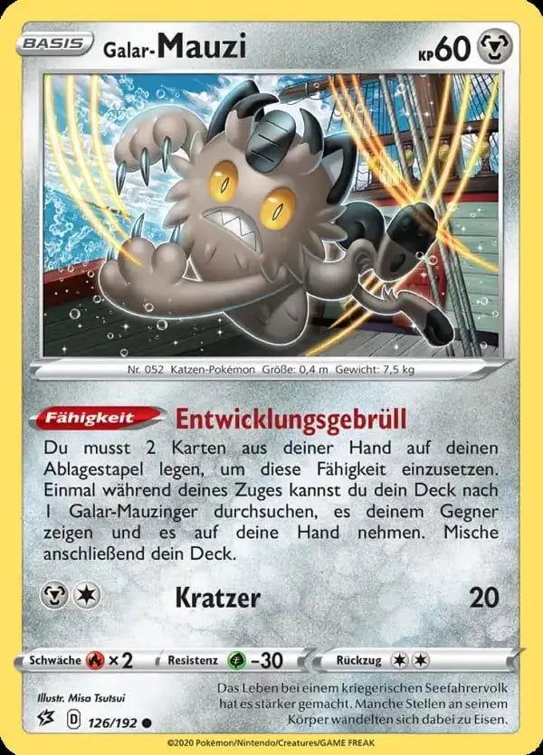 galar mauzi 126/192 – Pokémon Clash der Rebellen Karte