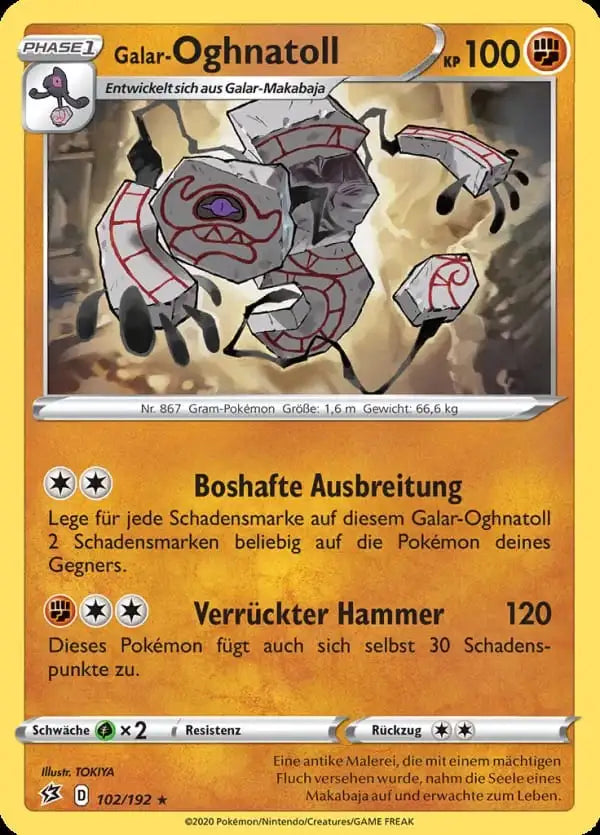 galar oghnatoll 102/192 – Pokémon Clash der Rebellen Karte