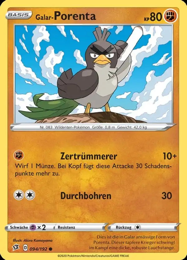 galar porenta 094/192 – Pokémon Clash der Rebellen Karte