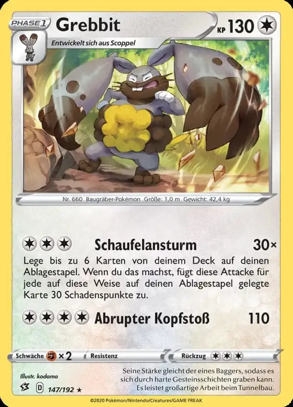 grebbit 147/192 – Pokémon Clash der Rebellen Karte