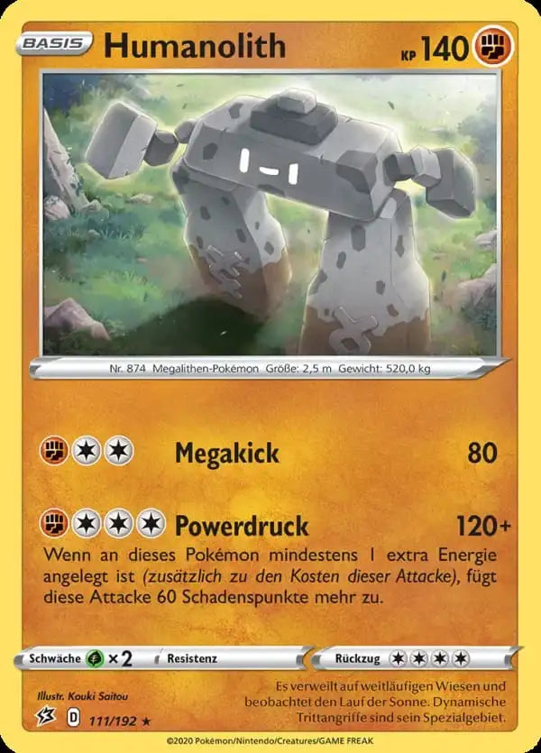 humanolith 111/192 – Pokémon Clash der Rebellen Karte