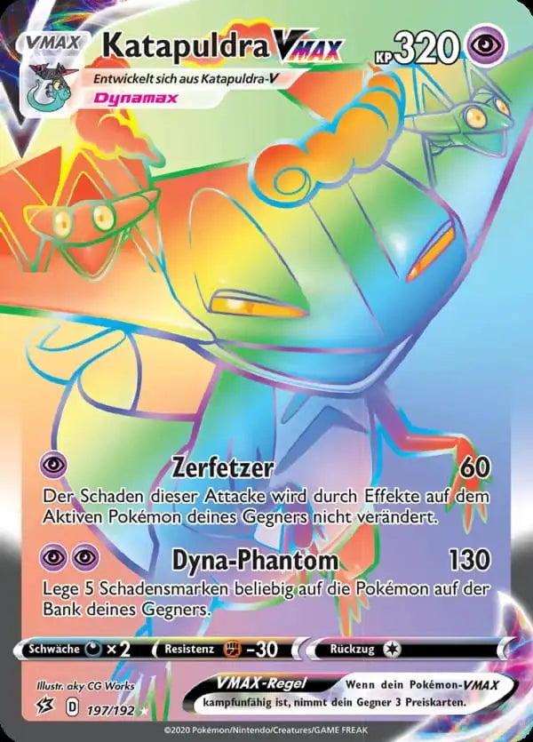 katapuldra vmax 197/192 – Pokémon Clash der Rebellen Karte