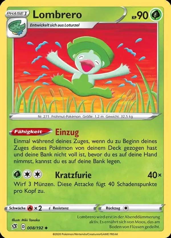 lombrero 008/192 – Pokémon Clash der Rebellen Karte