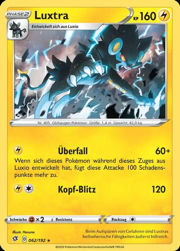 luxtra 062/192 – Pokémon Clash der Rebellen Karte