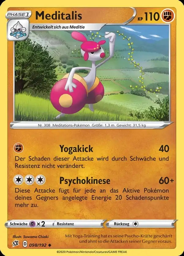 meditalis 098/192 – Pokémon Clash der Rebellen Karte