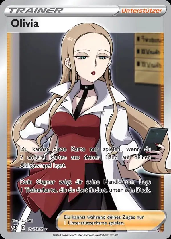olivia 191/192 – Pokémon Clash der Rebellen Karte