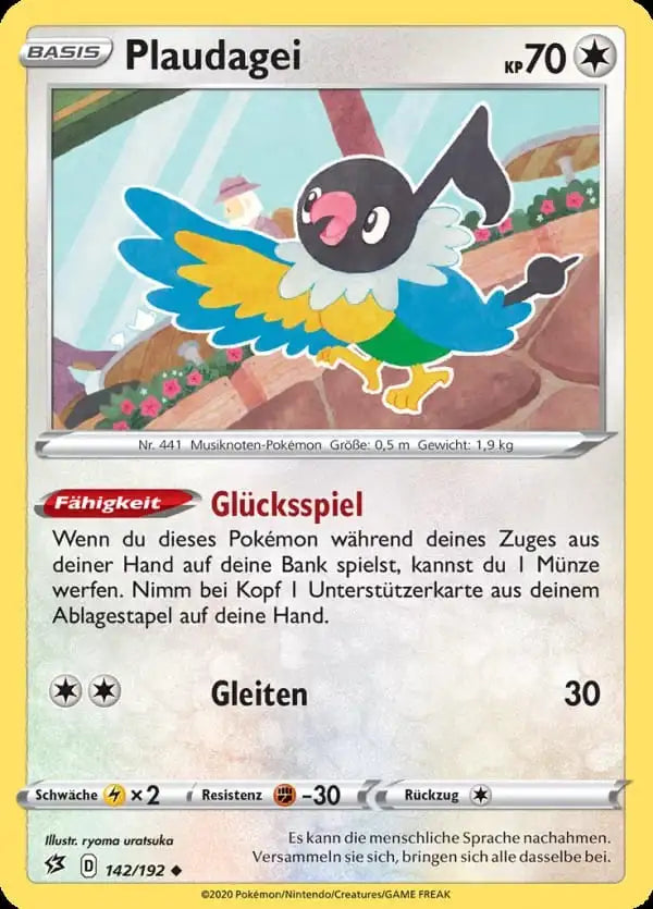 plaudagei 142/192 – Pokémon Clash der Rebellen Karte
