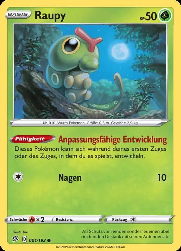 raupy 001/192 – Pokémon Clash der Rebellen Karte
