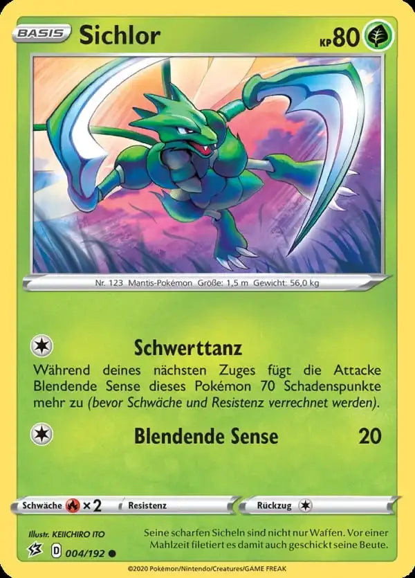 sichlor 004/192 – Pokémon Clash der Rebellen Karte