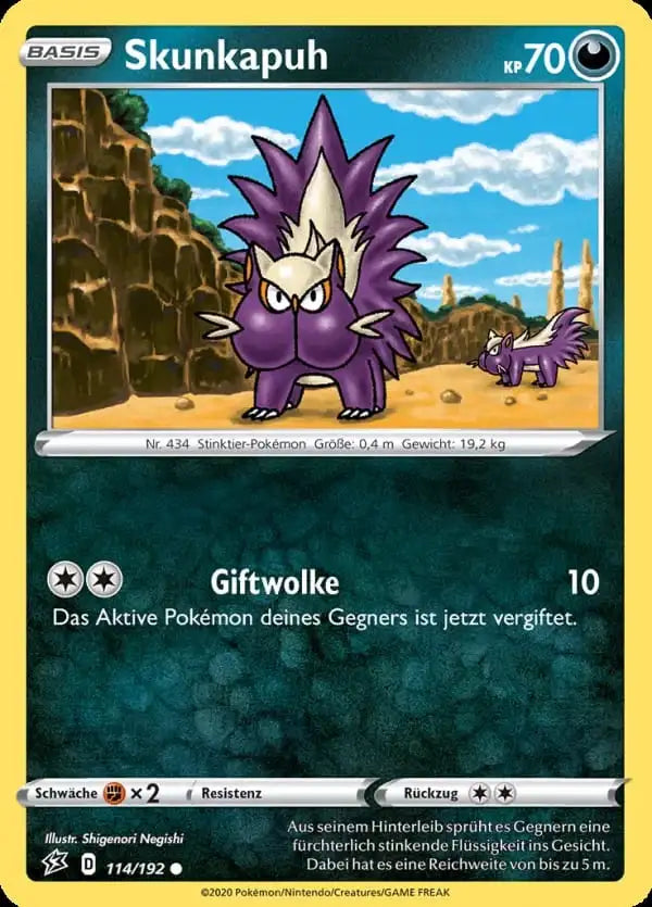 skunkapuh 114/192 – Pokémon Clash der Rebellen Karte