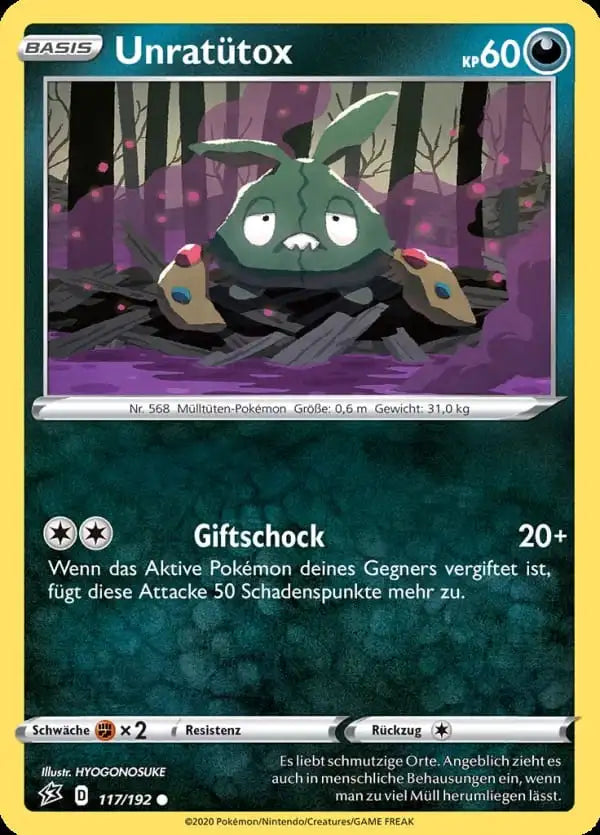 unratutox 117/192 – Pokémon Clash der Rebellen Karte