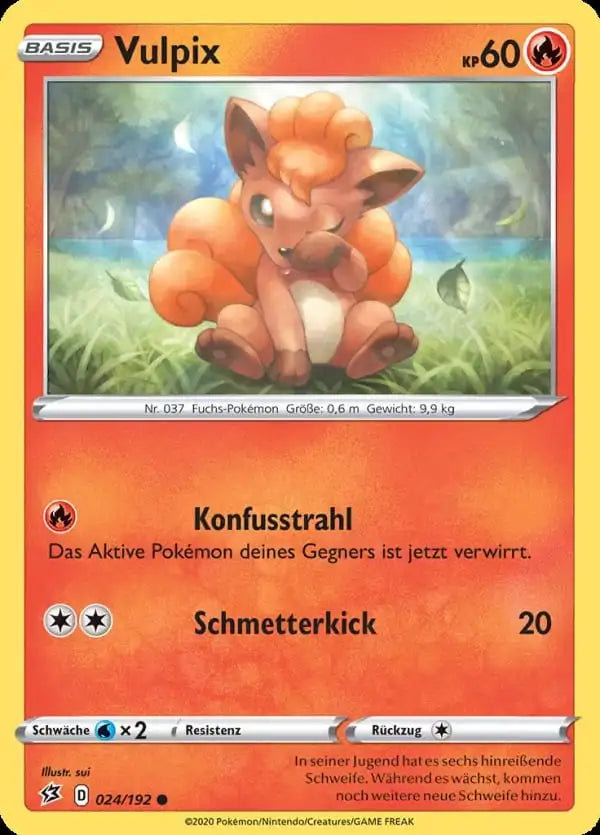 vulpix 024/192 – Pokémon Clash der Rebellen Karte
