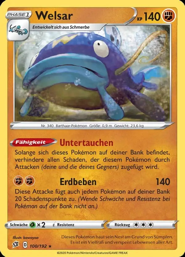 welsar 100/192 – Pokémon Clash der Rebellen Karte