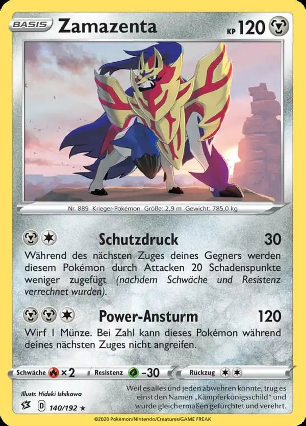 zamazenta 140/192 – Pokémon Clash der Rebellen Karte