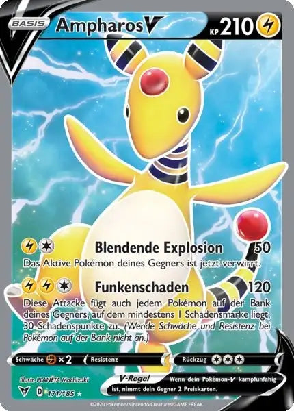 ampharos v 171/185 – Pokémon Farbenschock Karte