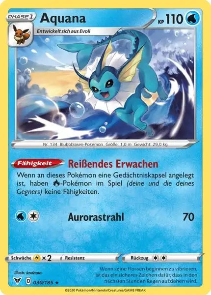 aquana 030/185 – Pokémon Farbenschock Karte