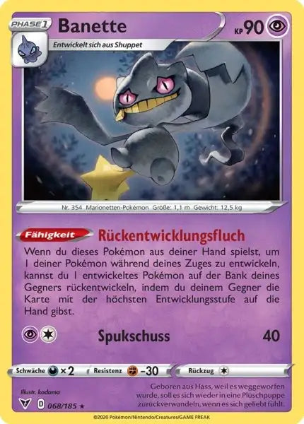 banette 068/185 – Pokémon Farbenschock Karte