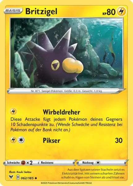 britzigel 062/185 – Pokémon Farbenschock Karte