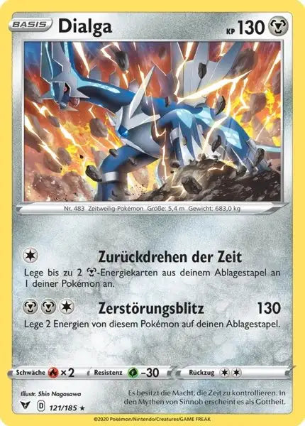 dialga 121/185 – Pokémon Farbenschock Karte