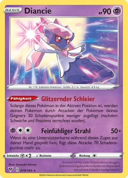 diancie 079/185 – Pokémon Farbenschock Karte
