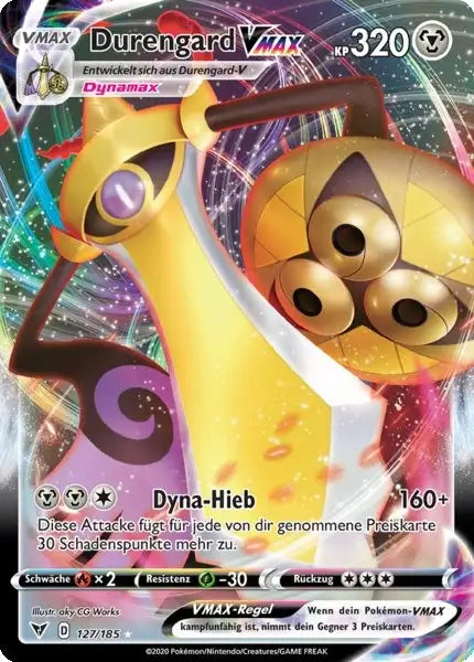 durengard vmax 127/185 – Pokémon Farbenschock Karte