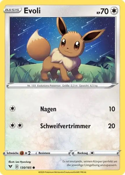 evoli 130/185 – Pokémon Farbenschock Karte