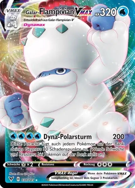 galar flampivian vmax 037/185 – Pokémon Farbenschock Karte