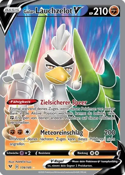 galar lauchzelot v 174/185 – Pokémon Farbenschock Karte