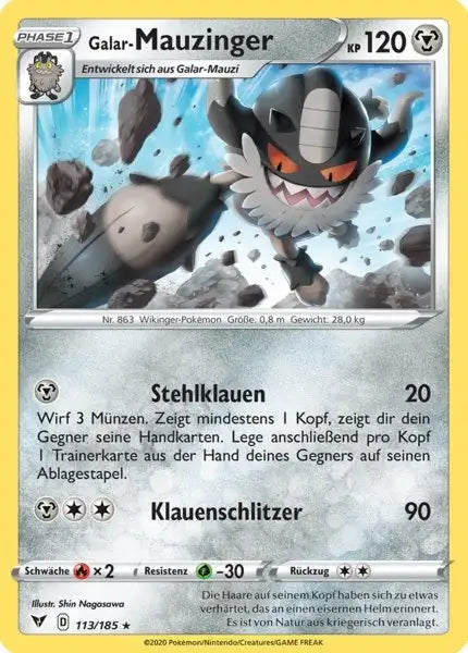 galar mauzinger 113/185 – Pokémon Farbenschock Karte