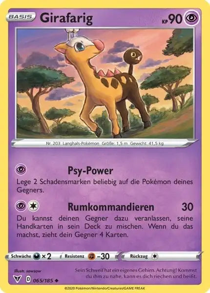 girafarig 065/185 – Pokémon Farbenschock Karte