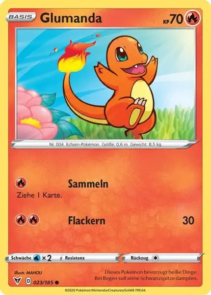 glumanda 023/185 – Pokémon Farbenschock Karte