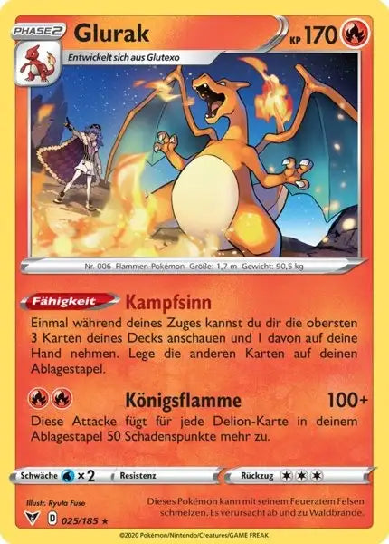 glurak 025/185 – Pokémon Farbenschock Karte