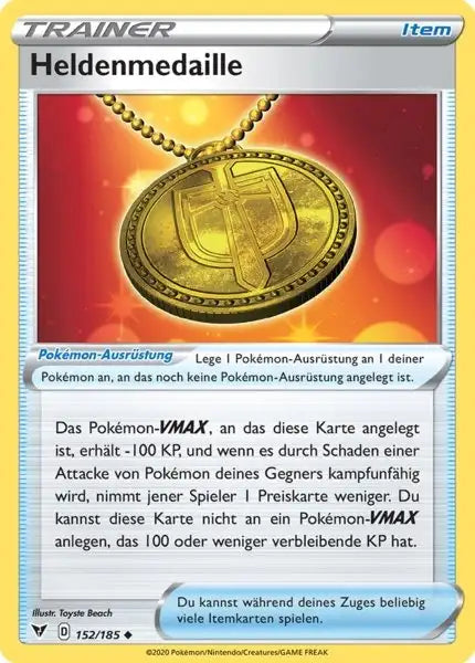 heldenmedaille 152/185 – Pokémon Farbenschock Karte