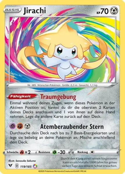 jirachi 119/185 – Pokémon Farbenschock Karte
