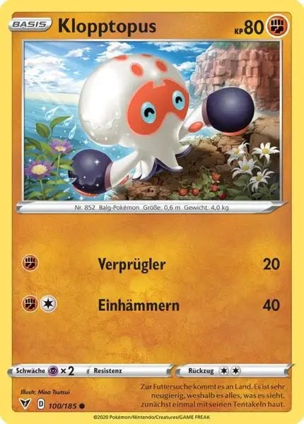 klopptopus 100/185 – Pokémon Farbenschock Karte