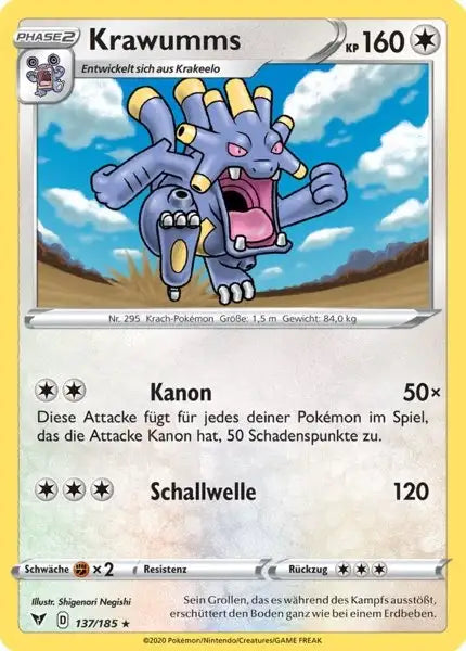 krawumms 137/185 – Pokémon Farbenschock Karte