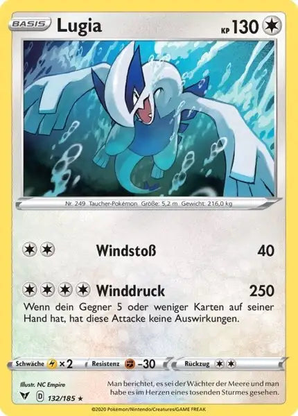 lugia 132/185 – Pokémon Farbenschock Karte