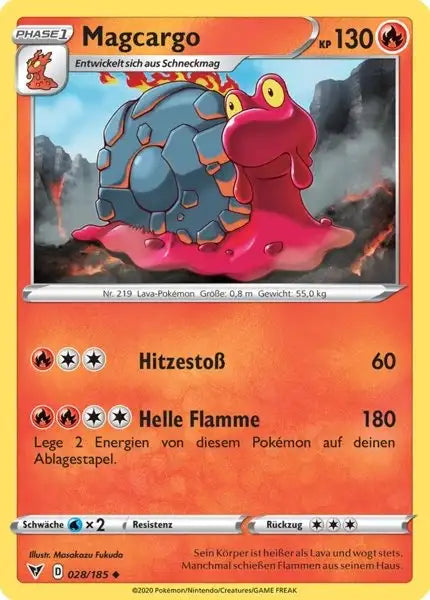 magcargo 028/185 – Pokémon Farbenschock Karte