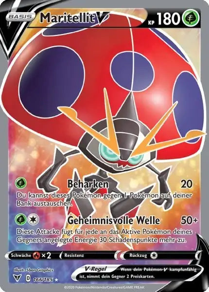 maritellit v 166/185 – Pokémon Farbenschock Karte