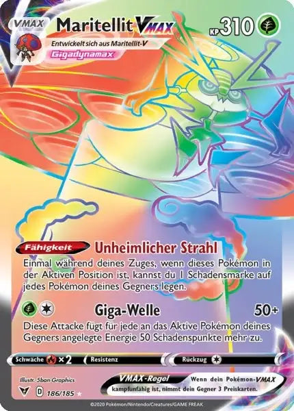 maritellit vmax 186/185 – Pokémon Farbenschock Karte