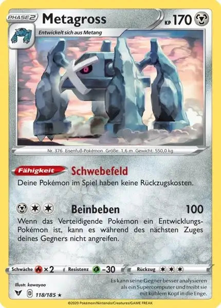 metagross 118/185 – Pokémon Farbenschock Karte