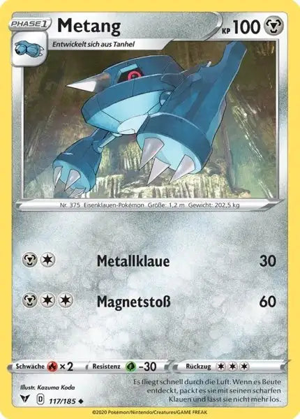 metang 117/185 – Pokémon Farbenschock Karte
